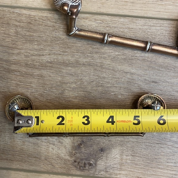 VTG Antique Brass Bamboo Drawer Pulls Hollywood Regency MCM - Picture 10 of 12